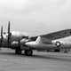 Boeing B-50D Superfortress. Note the more powerful engines, enlarged vertical stabilizer, and external fuel tanks. Developed from the WWII-era B-29, the B-50 served until 1965.